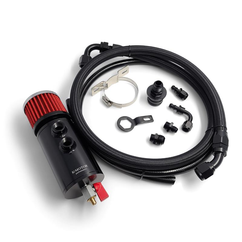 BK10AN KMotor Performance Baffled Oil Catch Can Kit garage16