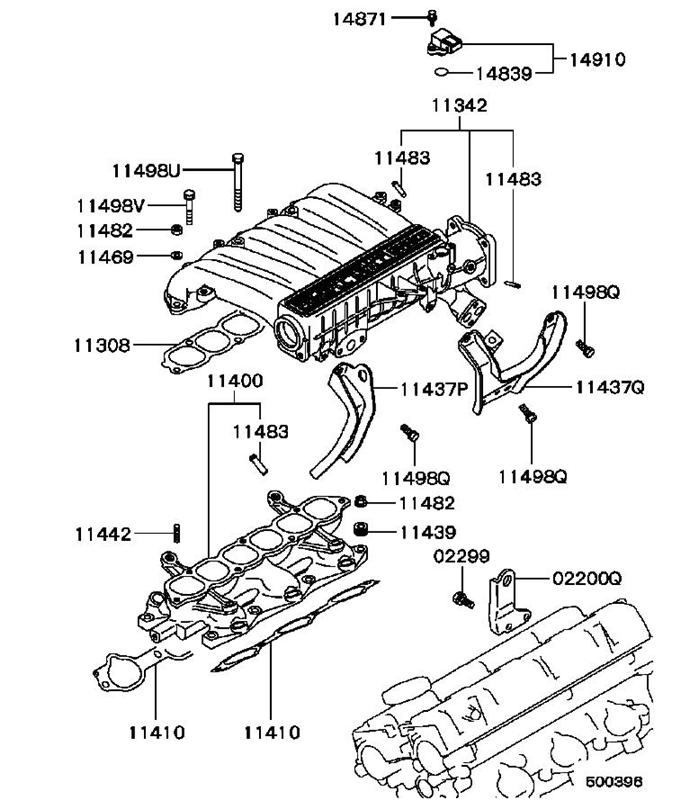 Fuel Injection Plenum Gasket for 1991-1996 Mitsubishi 3000GT